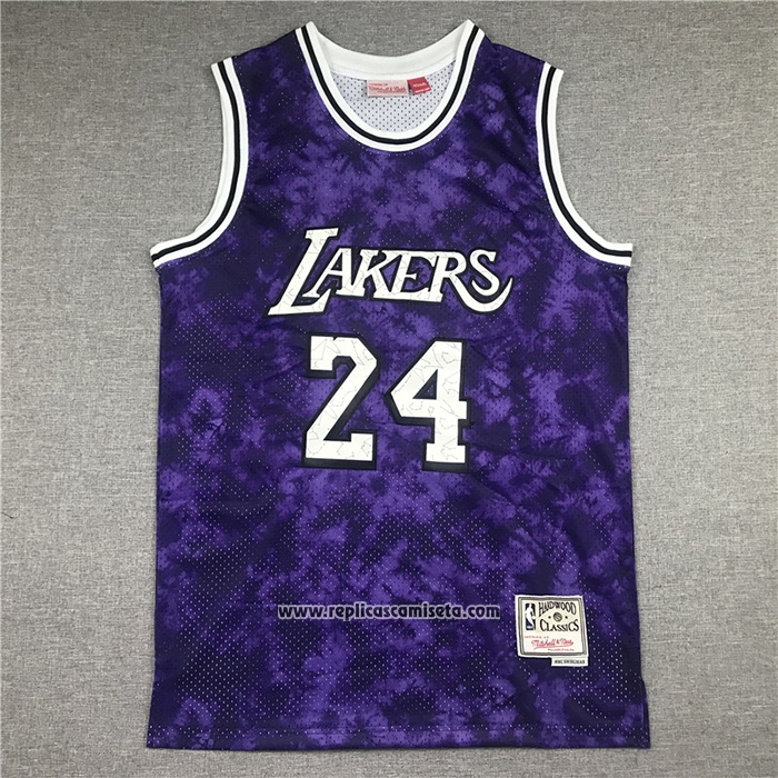 Camiseta Los Angeles Laker Kobe Bryant #24 Galaxy Violeta